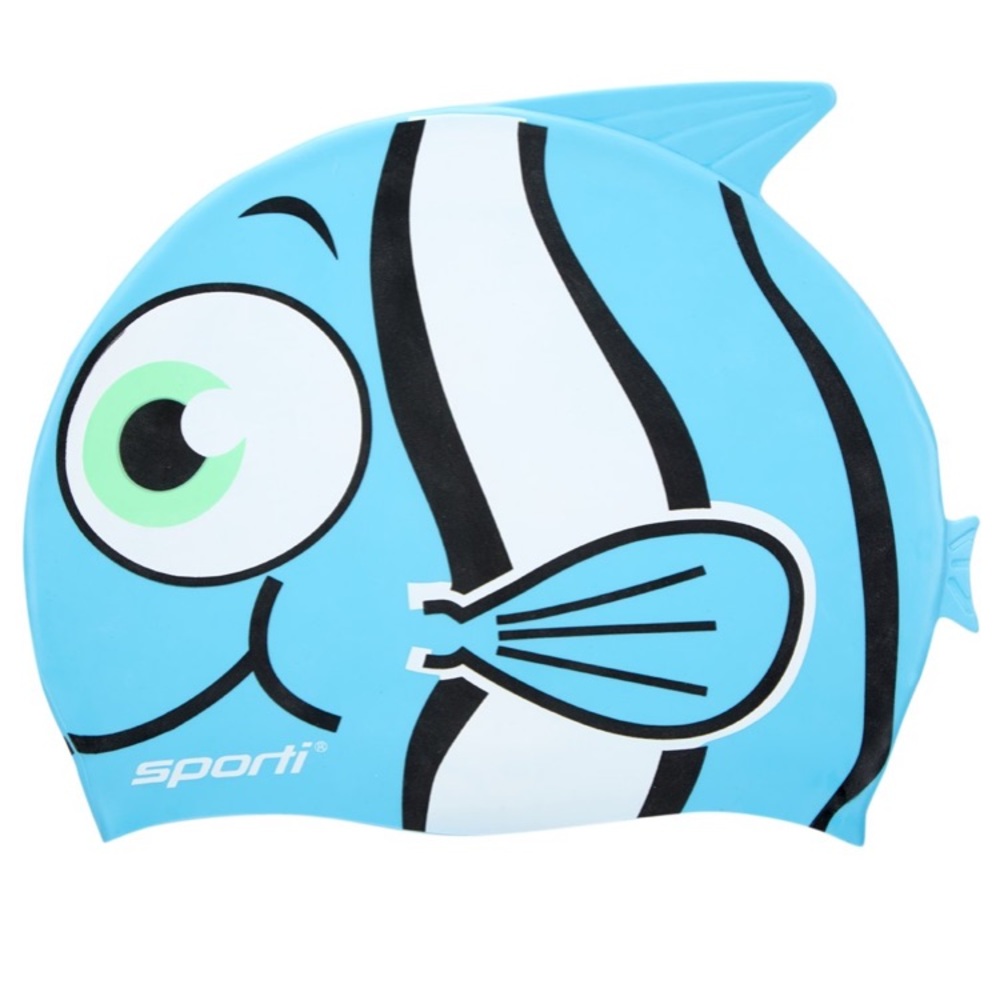 Sporti Light blue guppy jrs swim cap